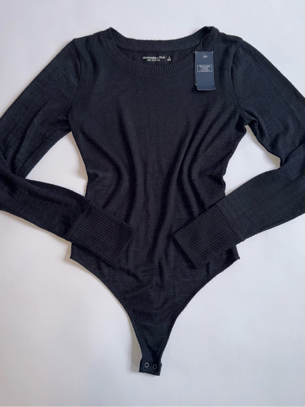 Abercrombie & Fitch Soft A&F Cozy Black Longsleeve Bodysuit Size Small NWT